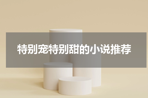 特别宠特别甜的小说推荐