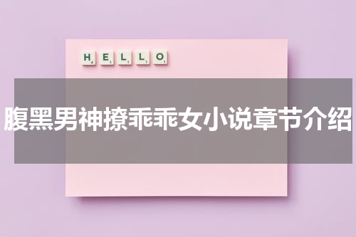 腹黑男神撩乖乖女小说章节介绍