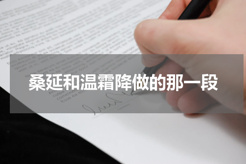 桑延和温霜降做的那一段