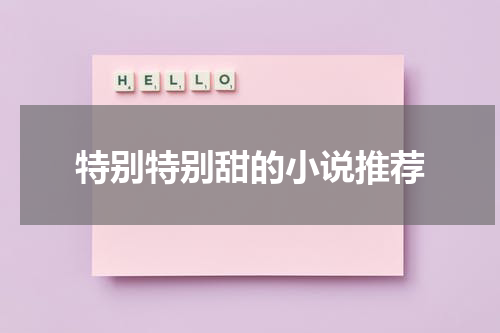 特别特别甜的小说推荐