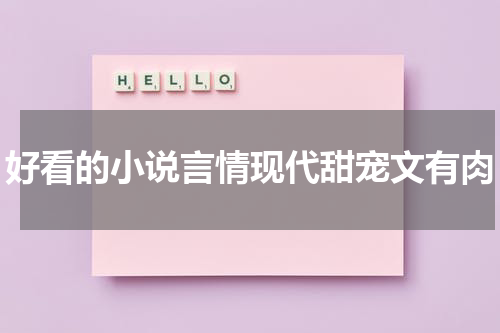 好看的小说言情现代甜宠文有肉