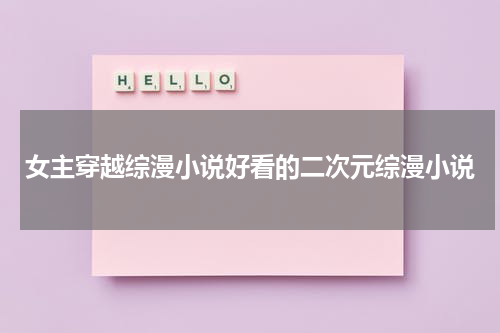 女主穿越综漫小说好看的二次元综漫小说