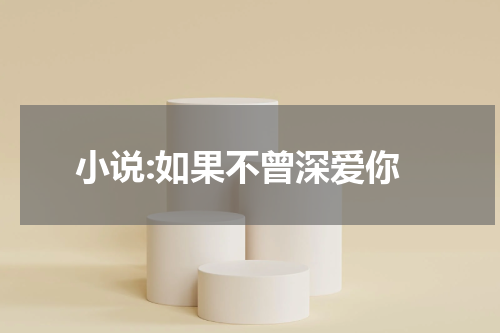 小说:如果不曾深爱你