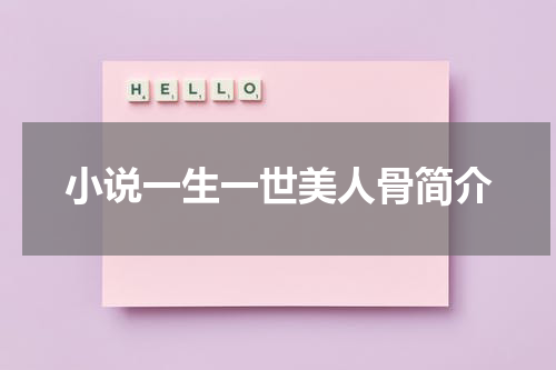 小说一生一世美人骨简介