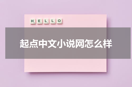 起点中文小说网怎么样