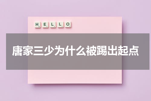 唐家三少为什么被踢出起点