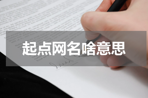 起点网名啥意思