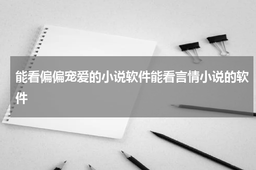 能看偏偏宠爱的小说软件能看言情小说的软件