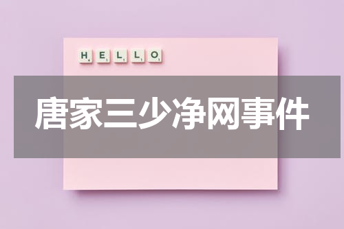 唐家三少净网事件