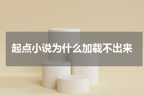 起点小说为什么加载不出来