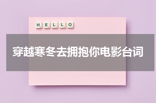 穿越寒冬去拥抱你电影台词