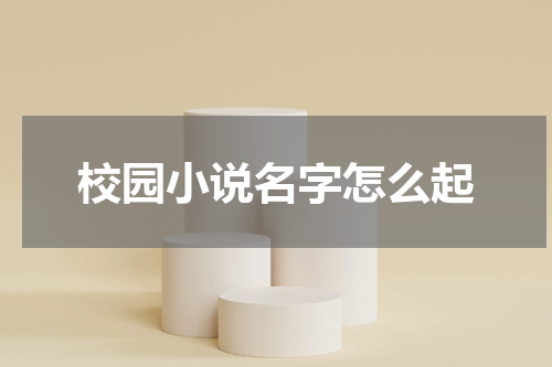 校园小说名字怎么起