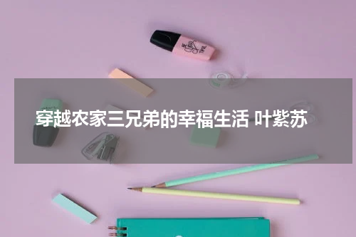穿越农家三兄弟的幸福生活 叶紫苏
