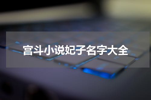 宫斗小说妃子名字大全