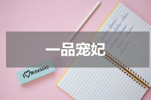 一品宠妃