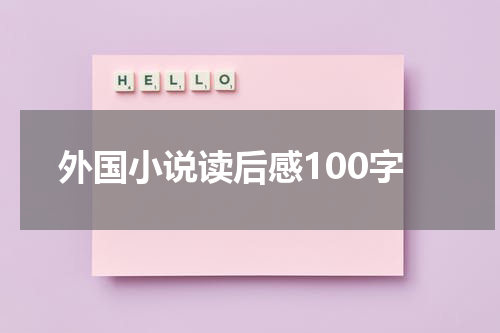 外国小说读后感100字