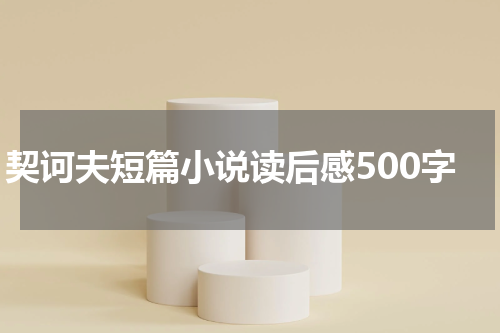 契诃夫短篇小说读后感500字