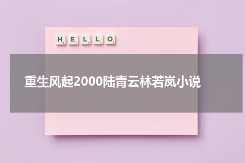 重生风起2000陆青云林若岚小说