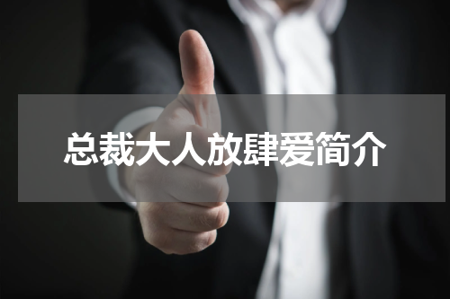 总裁大人放肆爱简介