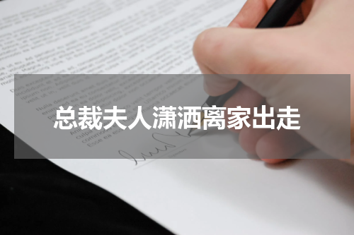 总裁夫人潇洒离家出走