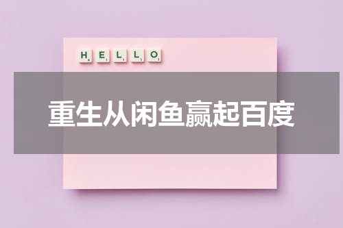 重生从闲鱼赢起百度