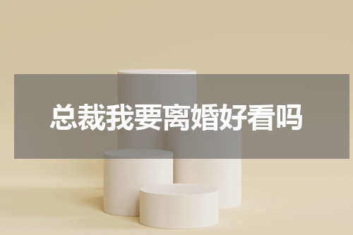 总裁我要离婚好看吗
