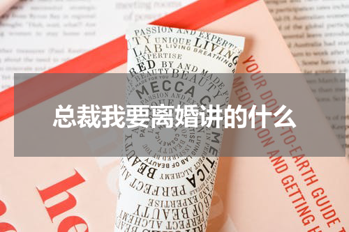 总裁我要离婚讲的什么