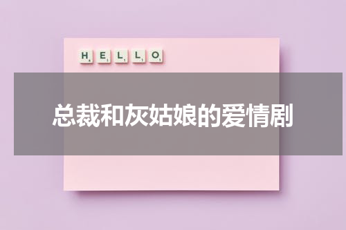 总裁和灰姑娘的爱情剧