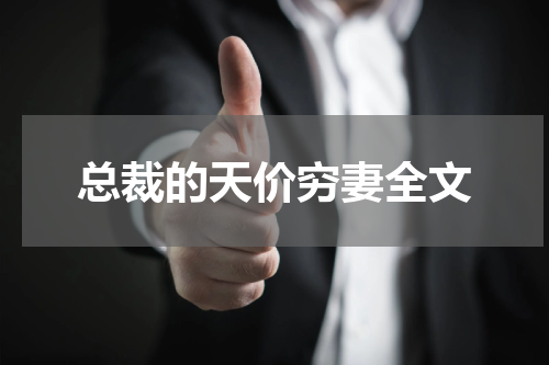 总裁的天价穷妻全文