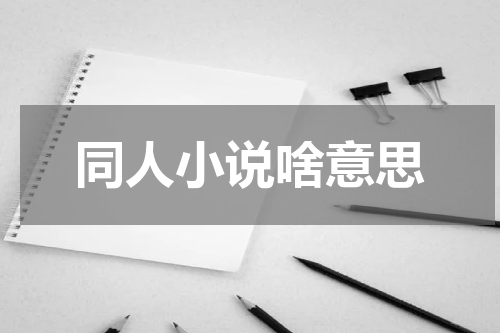 同人小说啥意思