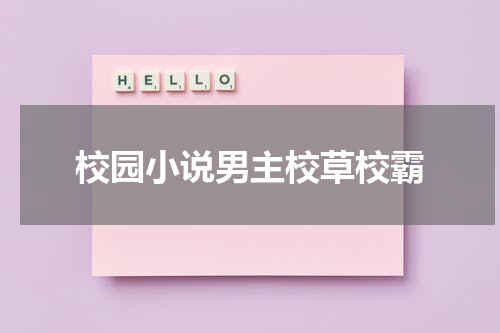 校园小说男主校草校霸