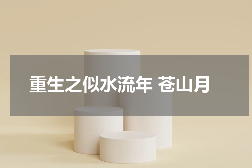 重生之似水流年 苍山月
