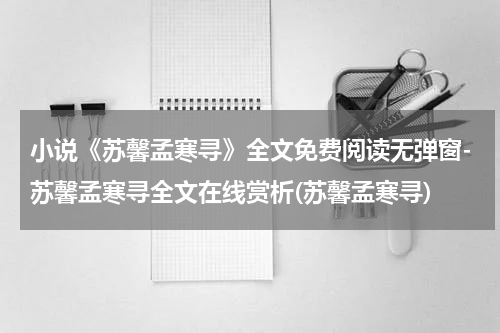 小说《苏馨孟寒寻》全文免费阅读无弹窗-苏馨孟寒寻全文在线赏析(苏馨孟寒寻)